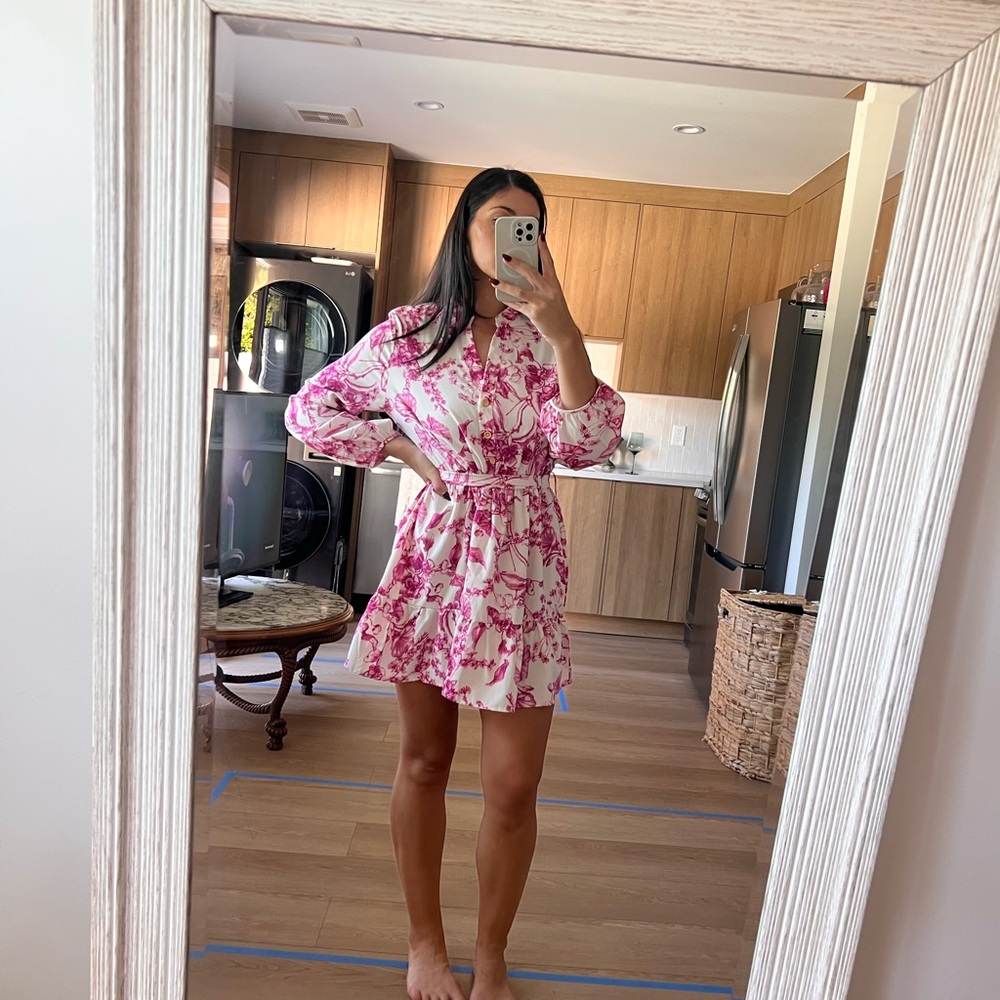 Pink Floral Women's Dress